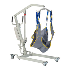 Electric Patient Lift, High-Capacity Rechargeable Battery, Low Base, 400 lb Weight Capacity with Adjustable Base and Sling, with Manual Lowering Device, Easy-Assembly, Battery-Powered