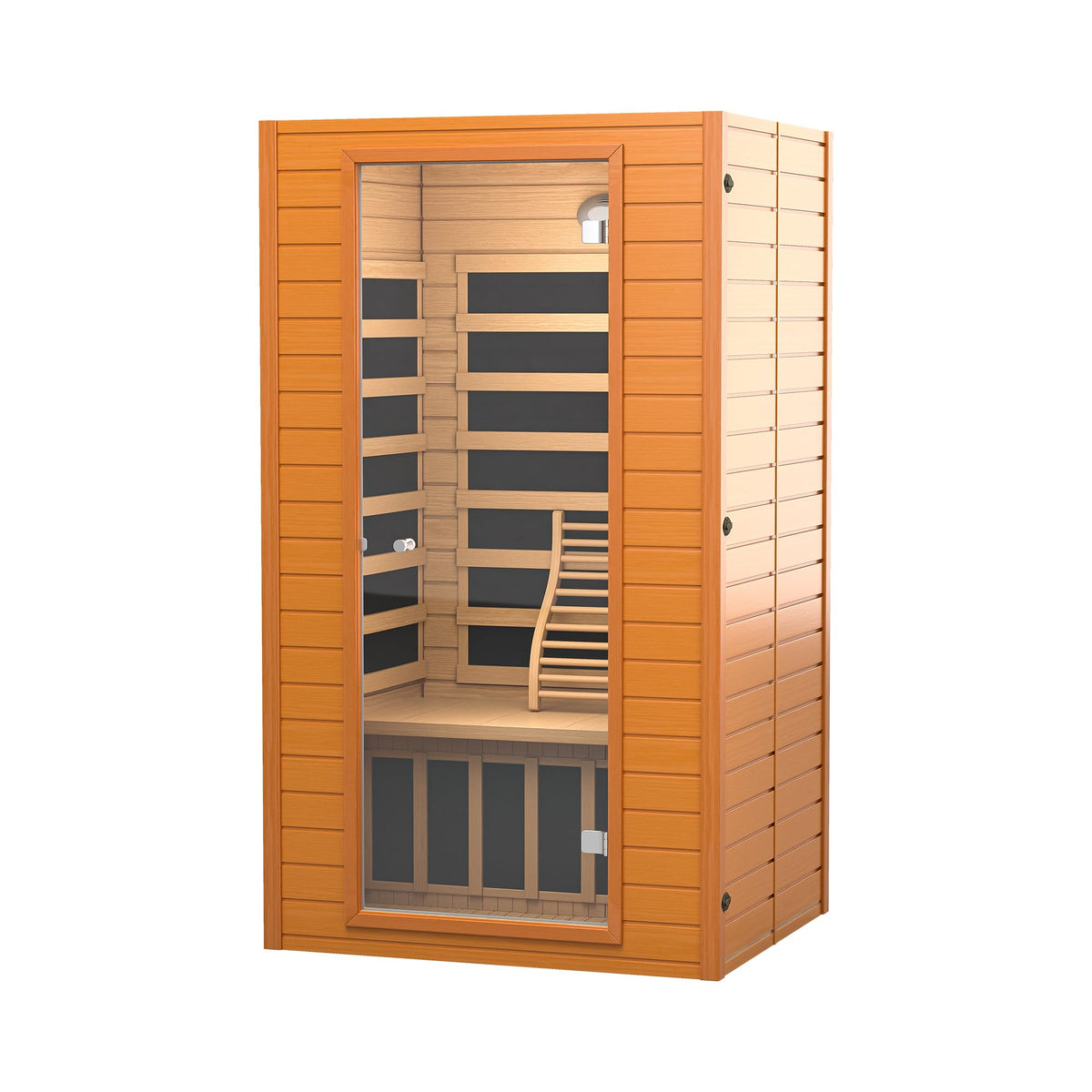 Infrared Sauna Room for Home, Near Zero EMF Wooden 2 Person Indoor Infrared Sauna at Home with Bluetooth, LCD Control Panel, Chromo Therapy Light