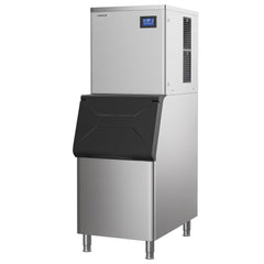 Restisland® Commercial Ice Maker Machine, 400 lbs /24 h, 330 lbs Storage Bin, Stainless Steel, Automatic Cleaning, Blu Ray, Perfect for Bar or Business, Includes Ice Shovel, Connection Hose