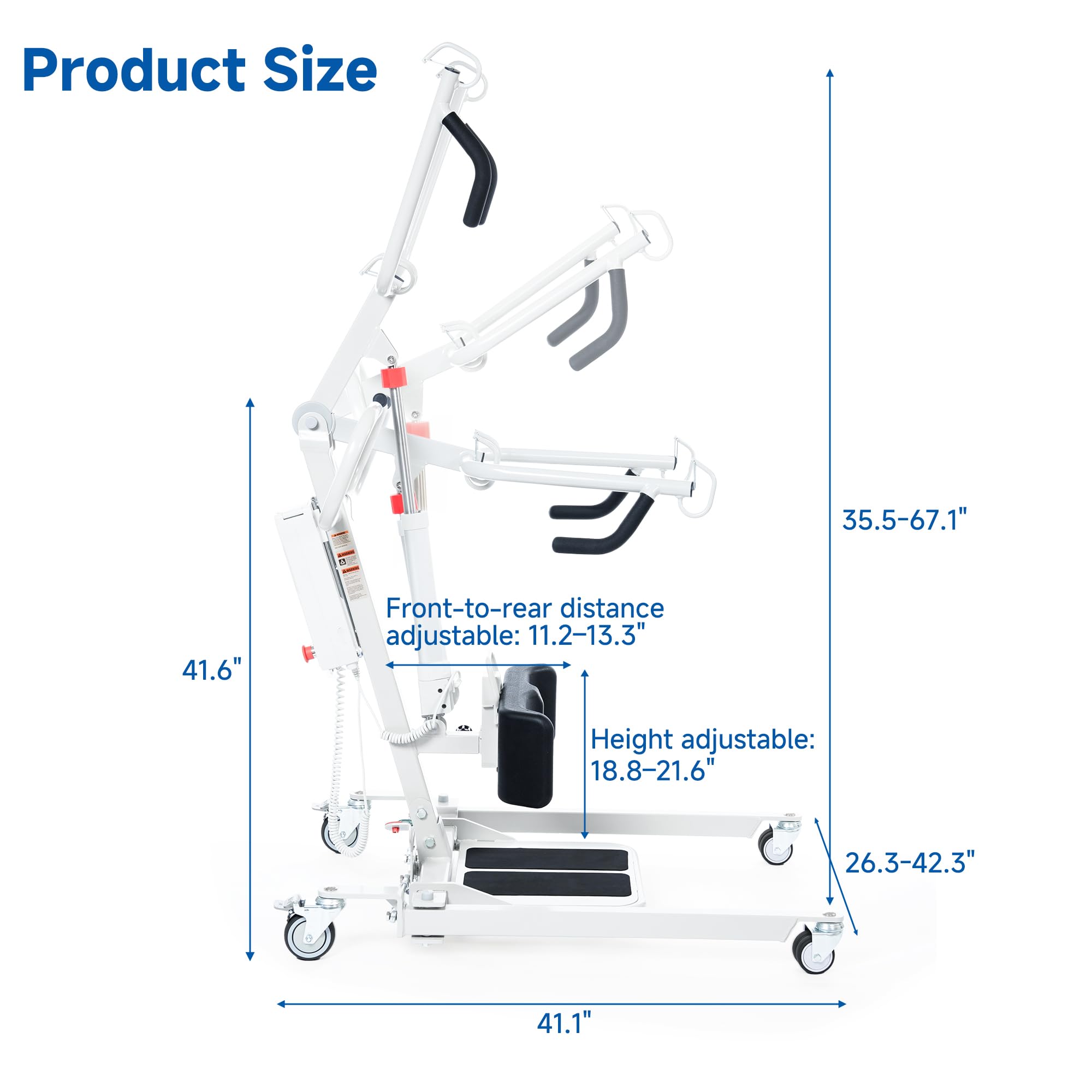 Stand Up Electric Patient Lift, Sit to Stand, Electric Power Patient Lift, Full Body Patient Transfer Lifter for Home Use and Facilities, 400 lb. Weight Capacity. Rechargeable Battery
